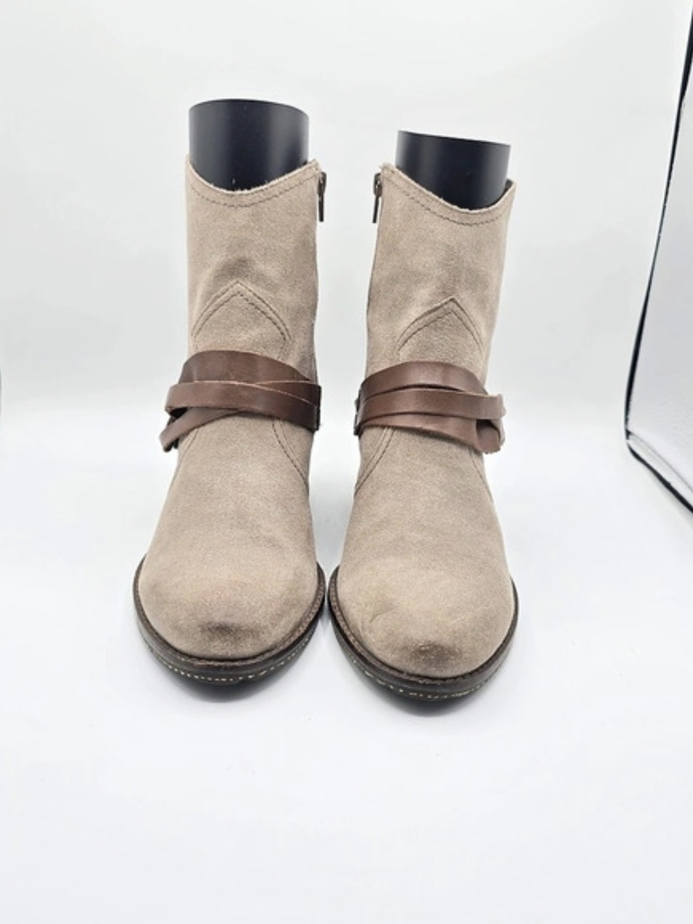 OTBT Womens 9 Bootie Suede Ankle Boots in Beige & Brown Western Boho Festival